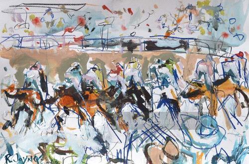 Pferderennen 01 impressionistischer Ölgemälde